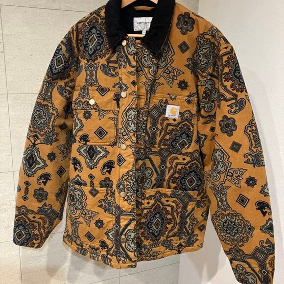 Carhartt Wip Paisley Tapestry Design Print Michigan Coat Jacket - Picture 11 of 12